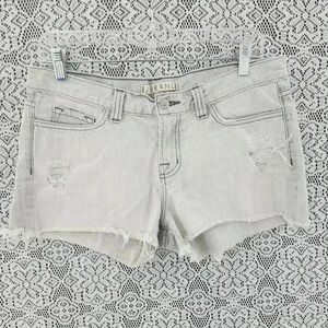 J brand cotton cuf off jean shorts women's light gray 27